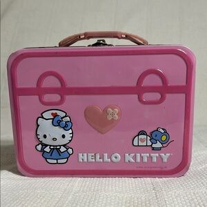 Sanrio Hello Kitty Pink Metal Tin/Lunchbox/Storage Tin